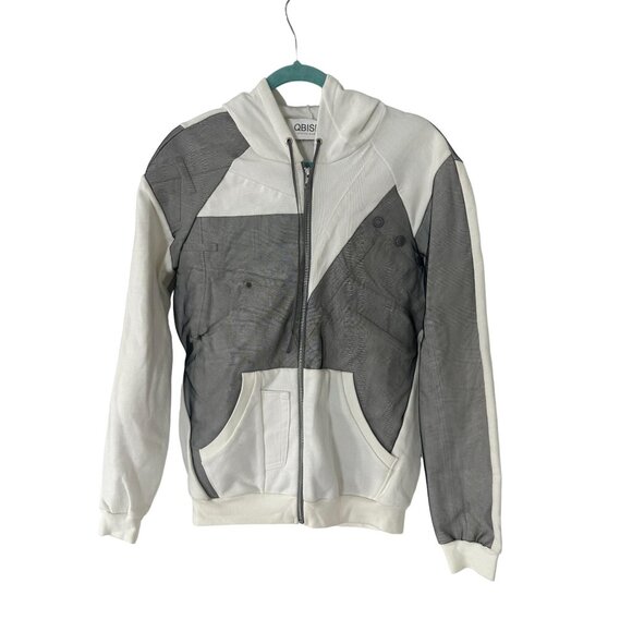 QBISM Quentin Nghiem Vintage Denim Patchwork Zip Up Hoodie Sz M NEW - Picture 1 of 10